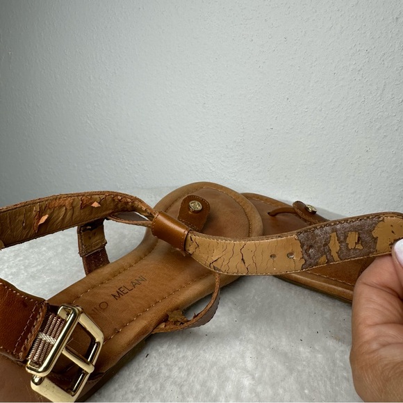 ANTONIO MELANI Tan Leather Buckle Sandals - Picture 11 of 12